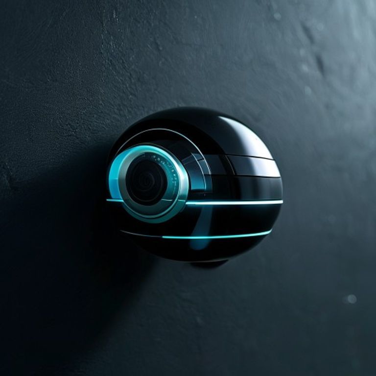 Close-up van een moderne dome-beveiligingscamera